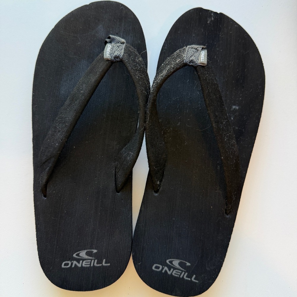 ONeill Mens Black Flip Flop Sandals Thong Strap Textured Footbed SP9284005 6/7